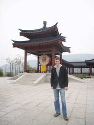 Tim at a pavilion at the entrance of Shaolin Monastery