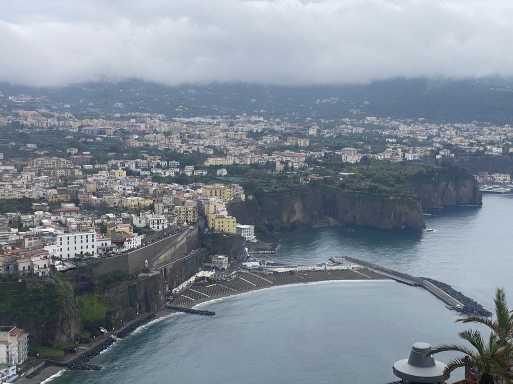 The Lido Metamare beach at the town of Meta, viewed from the roof terrace of the Hotel Mega Mare at the town of Vico Equense