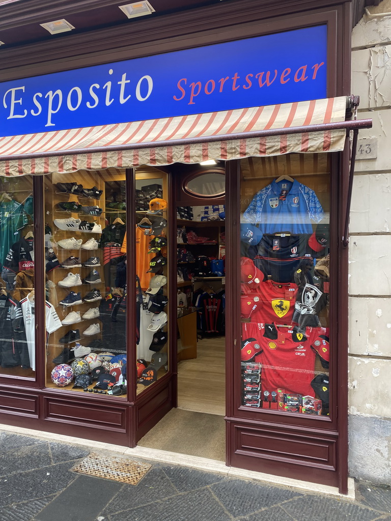 Front of the Esposito sportswear shop at the Corso Italia street