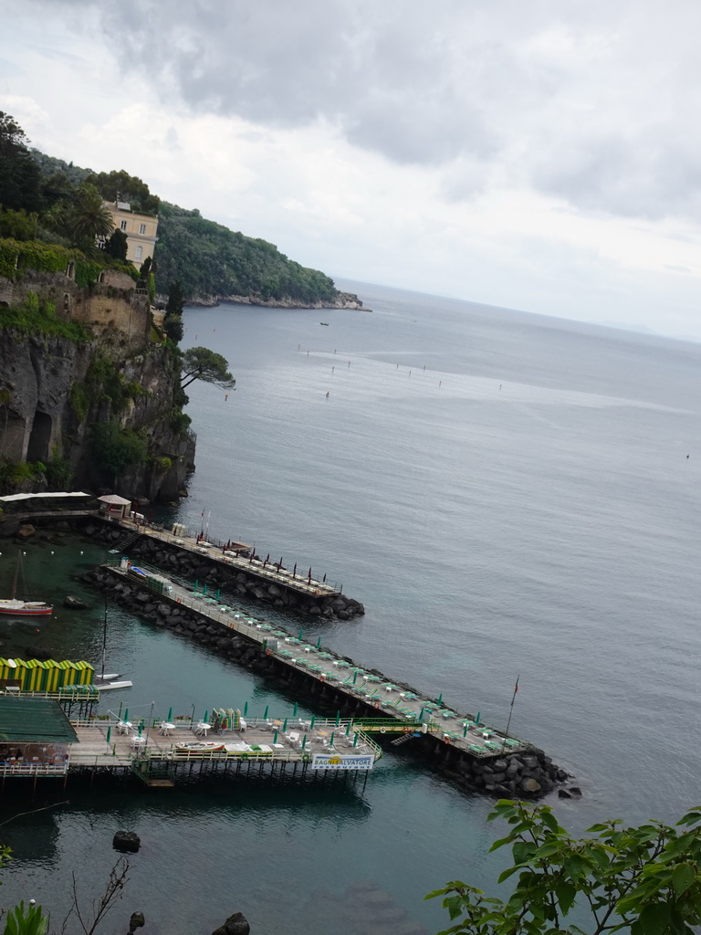 The piers at the San Francesco beach, viewed from the Piazza della Vittoria square