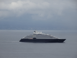 Boat in the Tyrrhenian Sea, viewed from the Piazza della Vittoria square