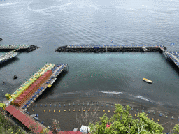 The piers at the San Francesco beach, viewed from the Piazza della Vittoria square