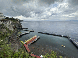 The piers at the San Francesco beach, viewed from the Piazza della Vittoria square