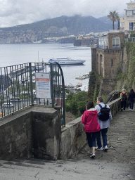 Staircase to the Spiaggia Pubblica Sorrento beach from the Villa Comunale di Sorrento park