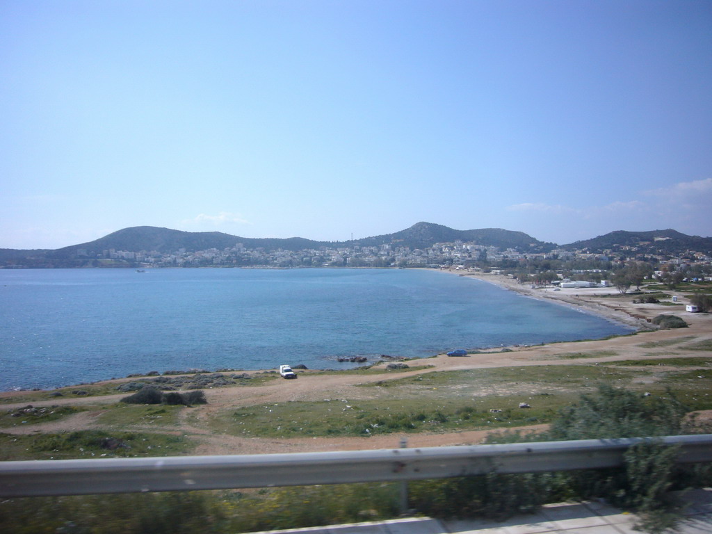 Coastline of Attica, viewed from bus