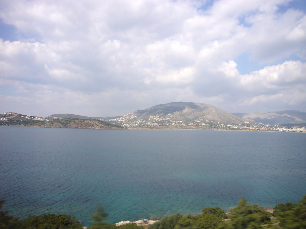 Coastline of Attica, viewed from bus