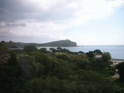 Cape Sounion from a distance, viewed from bus