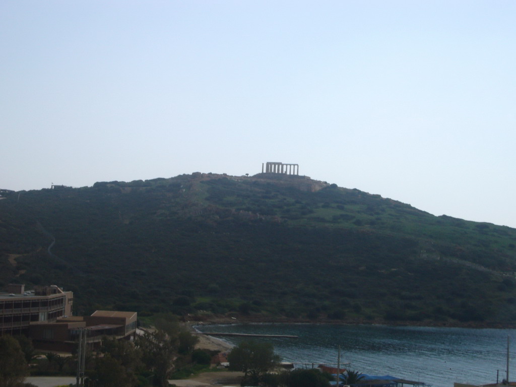 Cape Sounion from a distance, viewed from bus