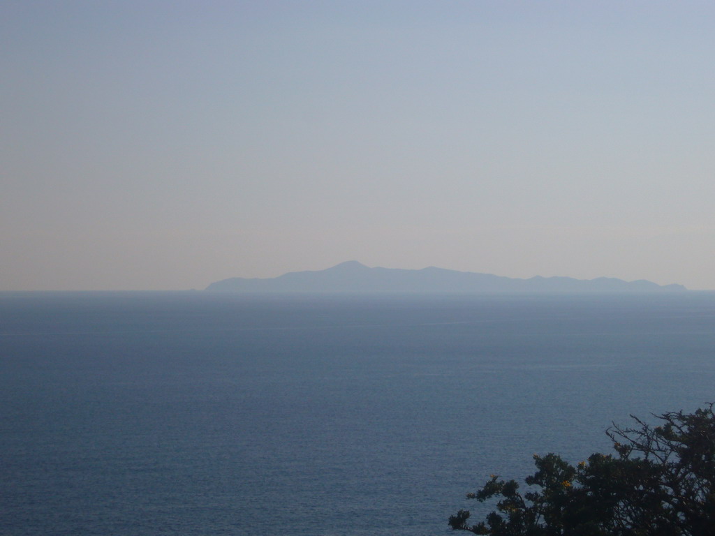 Aegean sea and an island, viewed from Cape Sounion