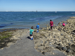 Miaomiao, Max and his friend on the beach near the Steiger Stavenisse pier