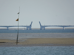 The National Park Oosterschelde and the Zeelandbrug bridge, viewed from the beach near the Dijkweg road