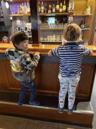 Max and his friend at the bar of the restaurant of the Oosterschelde Camping Stavenisse