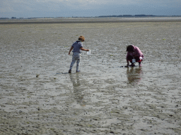 Miaomiao and Max`s friend looking for seashells at the beach near the Dijkweg road