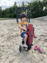 Max at the playground at the Oosterschelde Camping Stavenisse