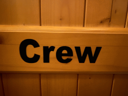 Sign at the door of the Crew bedroom of the Stuurhut holiday home at the Oosterschelde Camping Stavenisse