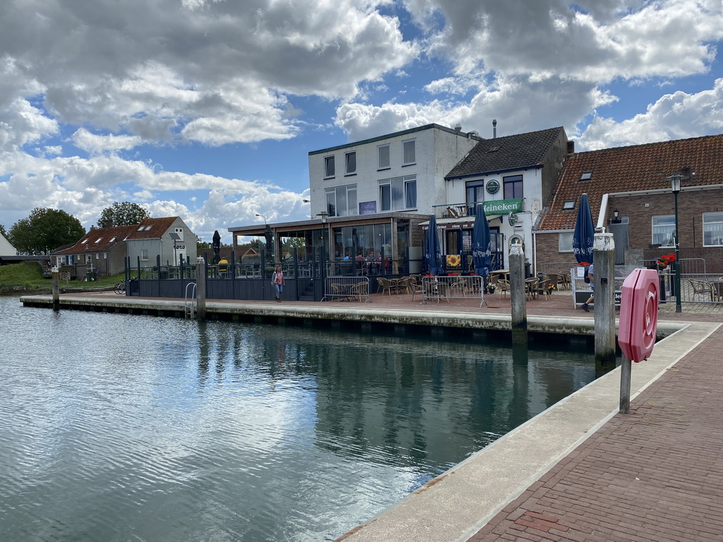 Front of the `t Packhuys Restaurant at the south side of the Stavenisse Harbour