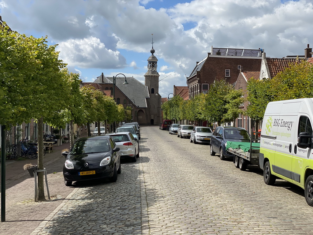 The Voorstraat street and the Hervormde Kerk Stavenisse church