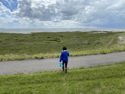 Miaomiao at the beach at the south side of the Dijkweg road