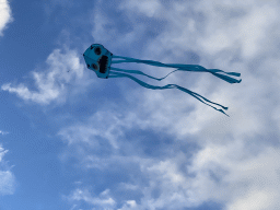 Our kite flying above the Dijkweg road