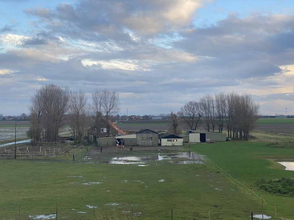 Farm at the crossing of the Pilootweg and Dijkweg roads, viewed from the dyke