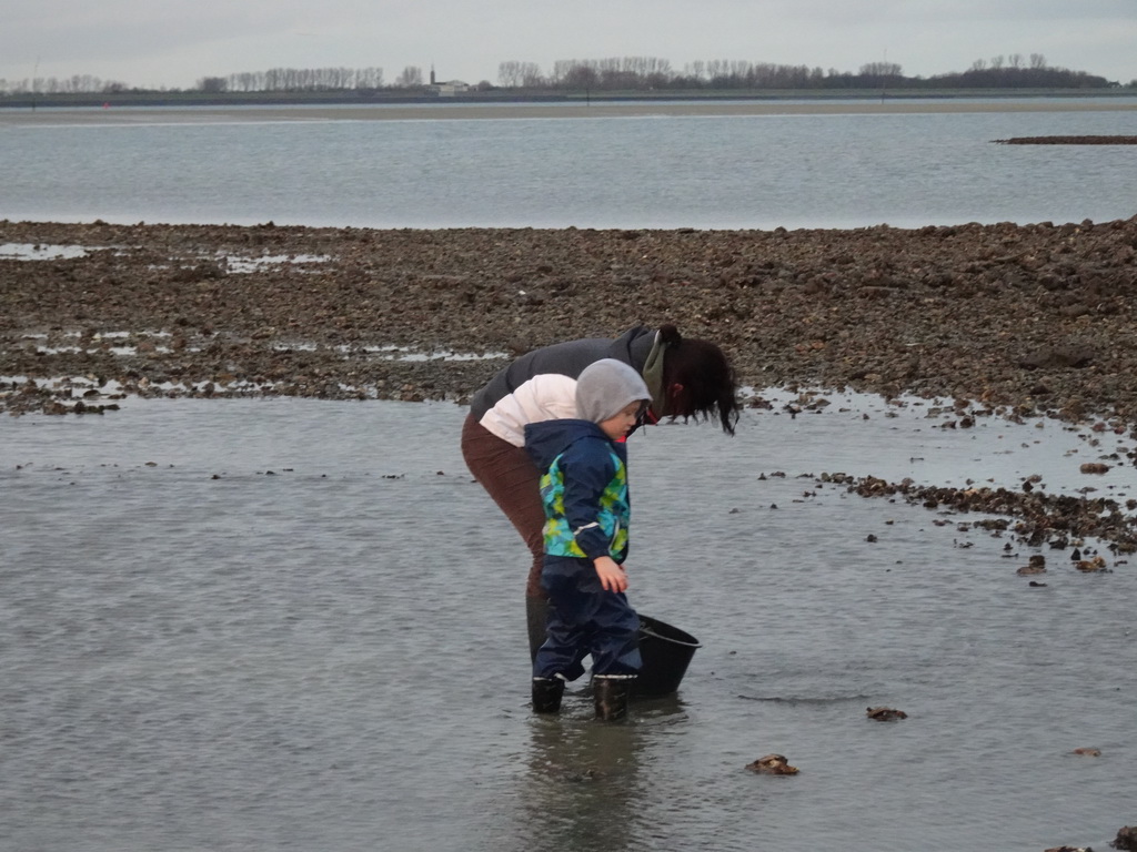 Our friends catching seashells at the beach near the Dijkweg road