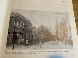 Old photograph of the Voorstraat street and the Hervormde Kerk Stavenisse church, in the Historisch Album Zeeland book at the restaurant of the Oosterschelde Camping Stavenisse