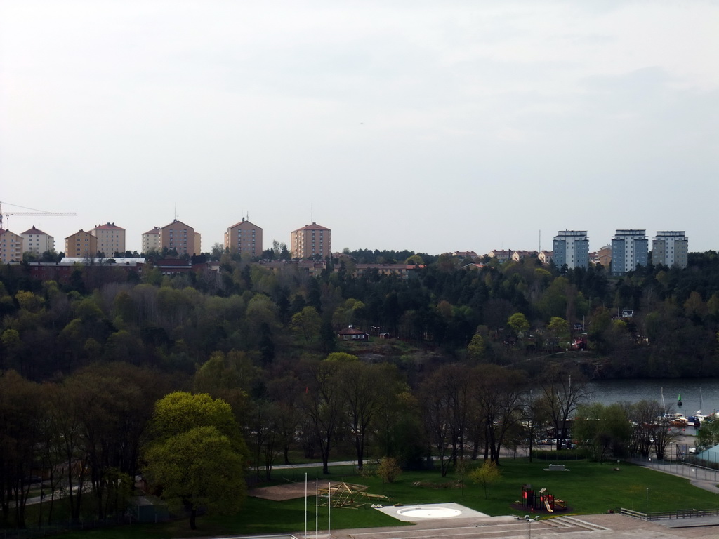 View from the roof of the Clarion Hotel Stockholm on the Johanneshov neighborhood