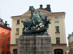 Statue of Saint George and the Dragon at the Köpmantorget square in the Gamla Stan neighborhood