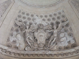 Stone relief above the entrance to the Royal Chapel at the southeast side of Stockholm Palace