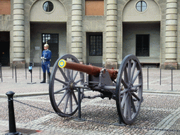 Cannon and Royal Guard at the Outer Court of the Stockholm Palace