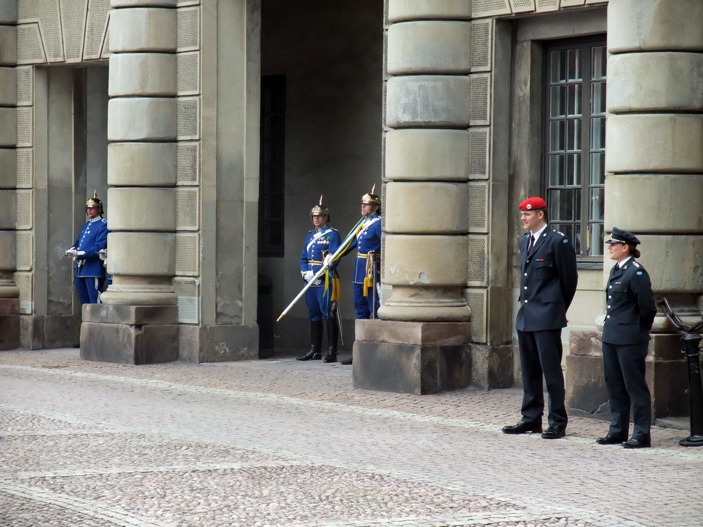 Changing of the guards, at the Outer Court of the Stockholm Palace