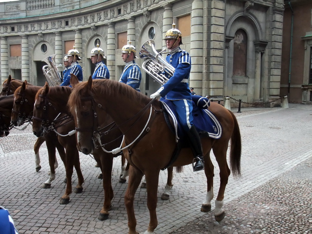 Changing of the guards, at the Outer Court of the Stockholm Palace