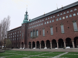 The south side of the Stockholm City Hall and its garden