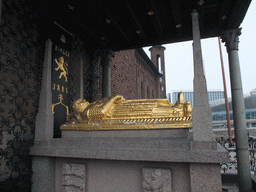 Gold-plated sarcophagus of Birger Jarl, at the east side of the Stockholm City Hall