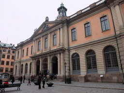 The Stock Exchange Building (Börshuset) with the Swedish Academy, the Nobel Museum (Nobelmuseet) and the Nobel Library at the Stortorget square