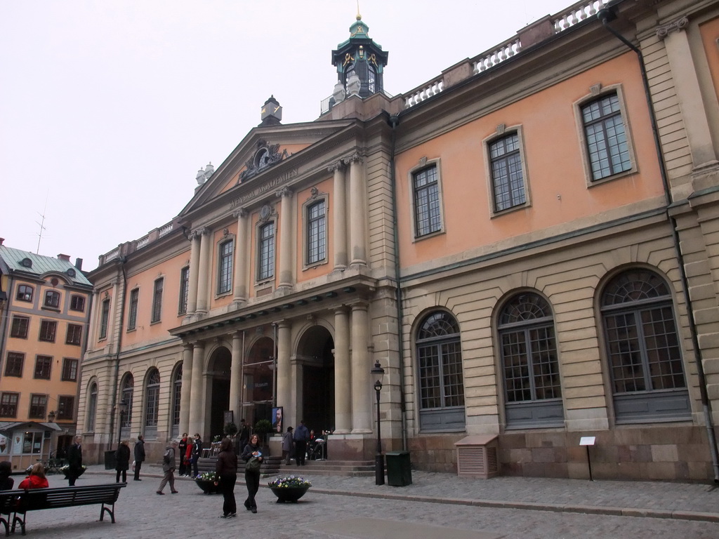 The Stock Exchange Building (Börshuset) with the Swedish Academy, the Nobel Museum (Nobelmuseet) and the Nobel Library at the Stortorget square