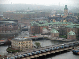 View on the Swedish House of Nobility, the Riksdag building, the Strömsborg castle, the Stockholm Palace and the Saint Nicolaus Church, from the top of the main tower of the Stockholm City Hall