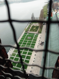 View on the garden of the Stockholm City Hall, from a window in the main tower of the Stockholm City Hall