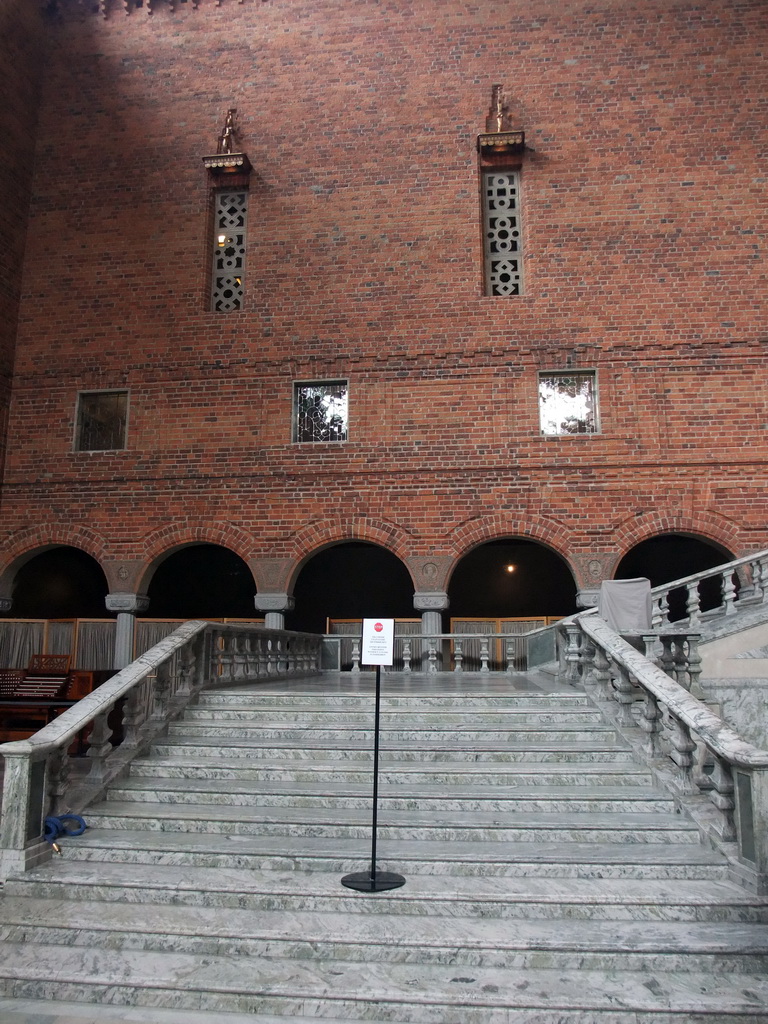 The staircase in the Blue Hall of the Stockholm City Hall