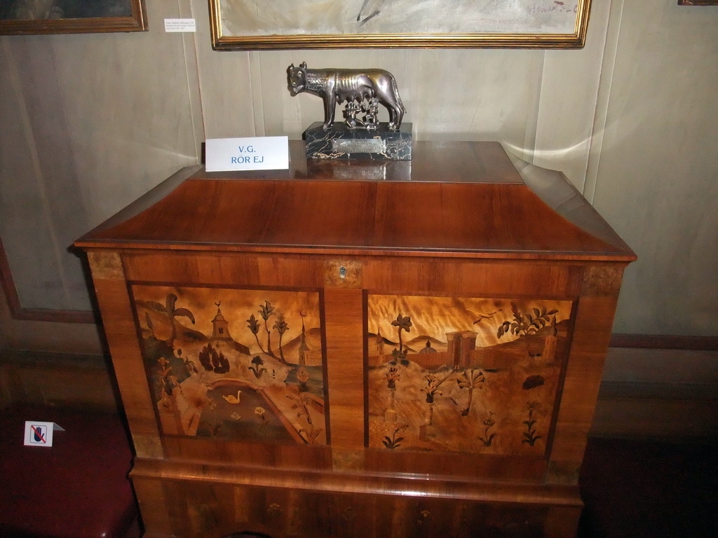 Small statue of the Capitoline Wolf, in a room in the Stockholm City Hall