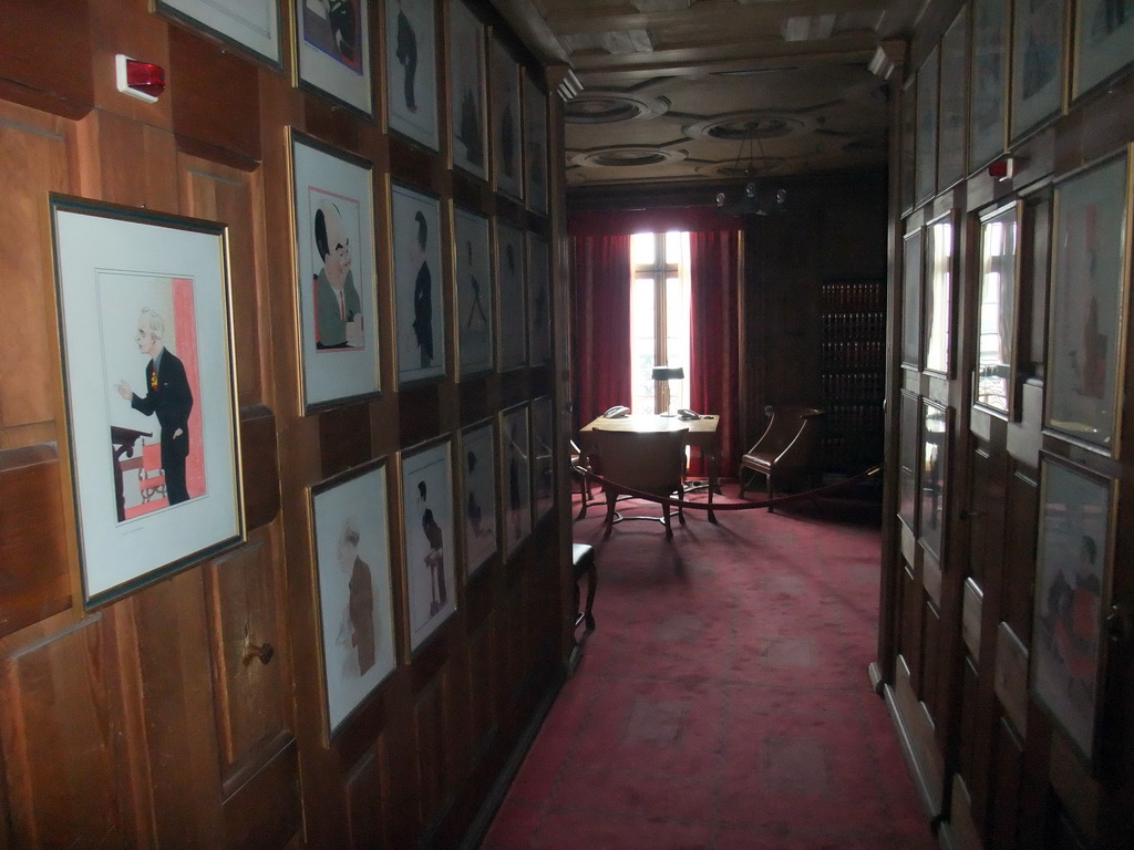 Room in the Stockholm City Hall, with portraits hanging on the wall