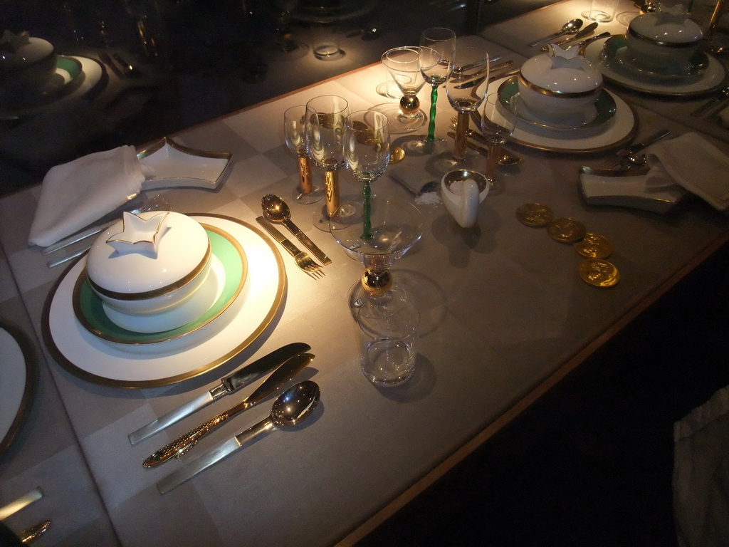 Dinner table used at the Nobel banquet, in the Stockholm City Hall