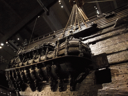 The right side of the Vasa ship, in the Vasa Museum