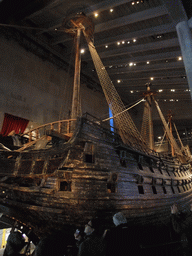The front left side of the Vasa ship, in the Vasa Museum