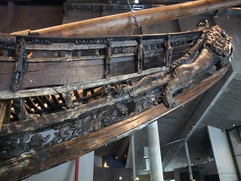 The bow of the Vasa ship, in the Vasa Museum