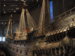 The back left side of the Vasa ship, in the Vasa Museum