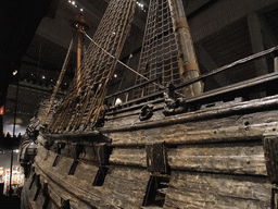 The right side of the Vasa ship, in the Vasa Museum