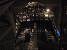 The back side of the Vasa ship, in the Vasa Museum