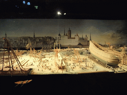 Scale model of the construction of the Vasa ship, in the Vasa Museum