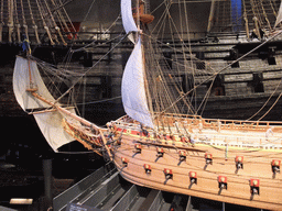 Front of the scale model of the Vasa ship, in the Vasa Museum